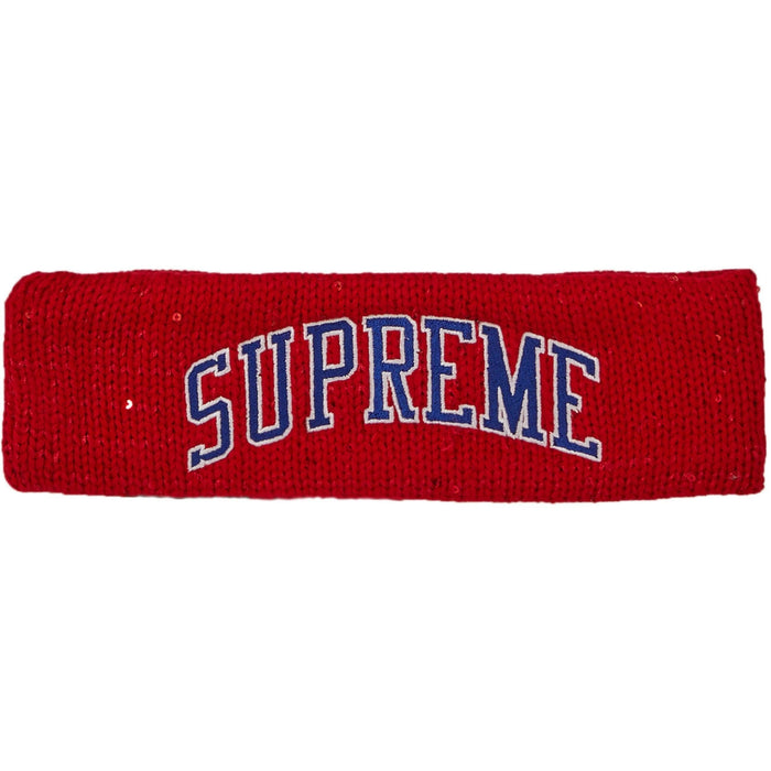 Supreme New Era Sequin Arc Logo Headband Red - dropout