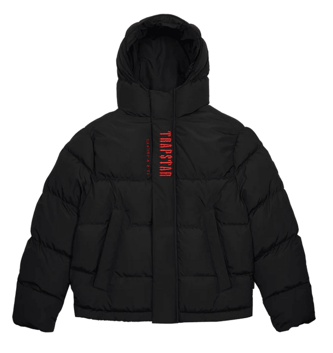 TRAPSTAR DECODED HOODED PUFFER JACKET - BLACK – SWIPECLOTHES