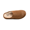 Brown UGG slipper on a white background