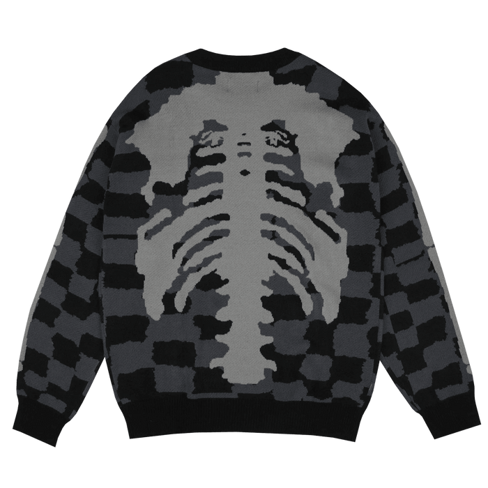 Skeletal Knitted Sweater - dropout
